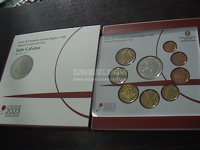 Serie euro con 5 euro AG - Italo Calvino - Italia - 2023 - 9