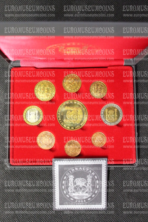 2004 Gibilterra serie prova euro coins