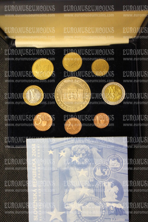 2004 Slovacchia serie prova euro coins  