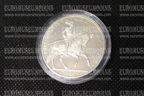1989 Spagna 5 ECU Proof Imperatore Augusto in argento