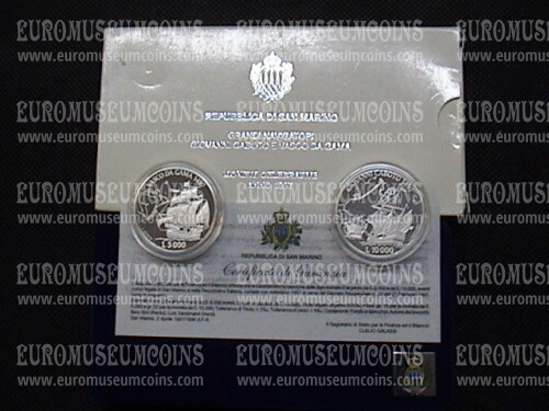1997 San Marino 5000 e 10000 Lire San Marino Caboto e Vasco de Gama argento Proof