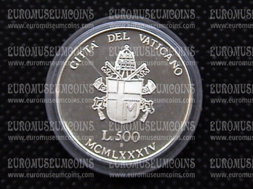 1984 Vaticano Lire 500 Beata Vergine Maria in argento Proof in caps