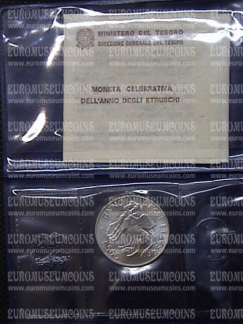 1985 Italia 500 Lire FDC Etruschi argento in folder
