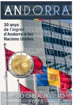 Andorra 2023 FDC 30° anniversario ingresso ONU 2 euro commemorativo in coincard