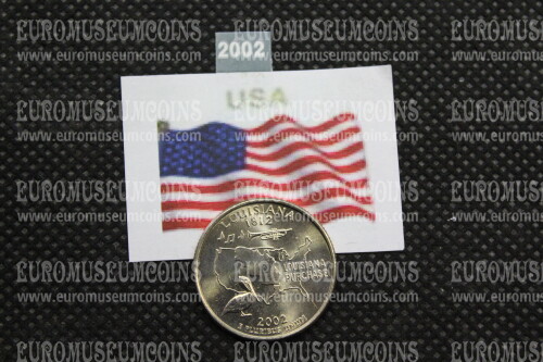 2002 Stati Uniti Louisiana zecca D quarto di dollaro Stati 