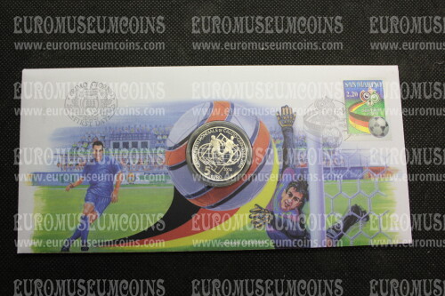 2004 San Marino 5 Euro PROOF Mondiali Calcio Germania 2006 in argento busta filatelico numismatica