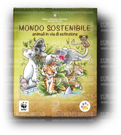 2021 Italia Cofanetto per serie 5€ Animali in Via di Estinzione