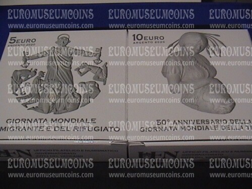 2020 Vaticano 5+10 Euro Proof Giornata del Migrante + Giornata della Terra in argento con cofanetto  