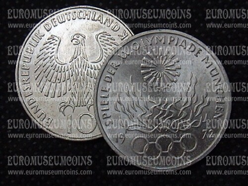 1972 Germania Olimpiadi Monaco 10 Marchi in argento FDC emissione 6