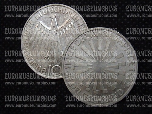 1972 Germania Olimpiadi Monaco 10 Marchi in argento FDC emissione 1