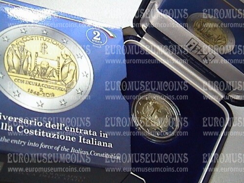 Italia 2018 COSTITUZIONE ITALIANA 2 euro PROOF in cofanetto