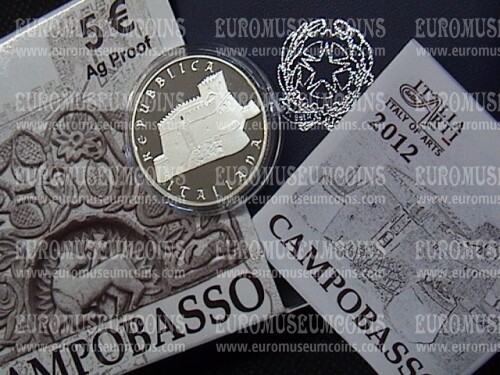2012 Italia 5 Euro Proof Campobasso in argento con cofanetto  