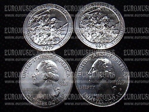 2017 USA George Rogers Clark National Historical Park - Indiana zecca P D quarti di dollaro Parchi
