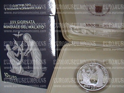 2017 Vaticano Dittico 5+10 Euro Proof Giornata della Pace e del Malato in argento con cofanetto  