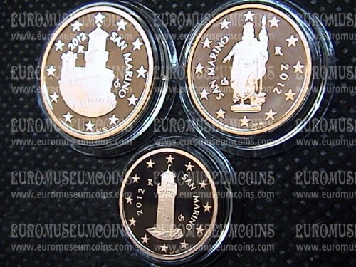 2012 San Marino 1 + 2 + 5 centesimi di Euro FS proof