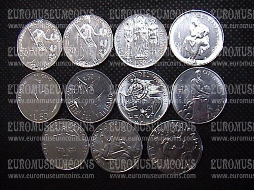 50 Lire Vaticano Giovanni Paolo II FDC dal 1979 al 1989