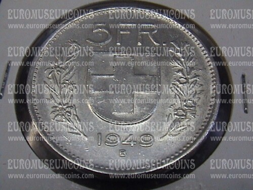 1949 Svizzera 5 Franchi in argento