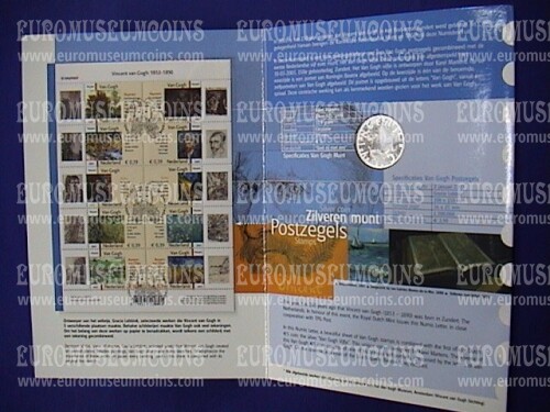 2003 Olanda 5 Euro Van Gogh FDC argento in folder filatelico numismatico