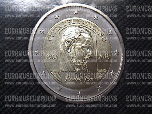Vaticano 2018 Padre Pio 2 euro commemorativo FDC in folder ufficiale