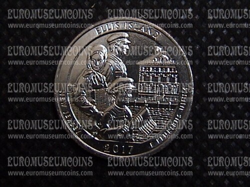 2017 USA Ellis Island New Jersey zecca S quarto di dollaro Parchi