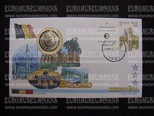 Belgio moneta da 1 euro in coin cover