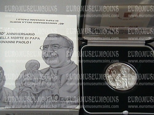 2018 Vaticano 10 Euro proof Papa Giovanni Paolo I in argento con cofanetto  