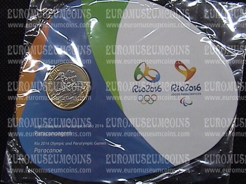 Brasile Olympic & Paralimpic Games RIO 2016 1 Real FDC Coin Paracanoa