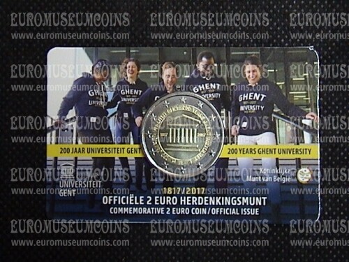 Belgio 2017 Università di Gand 2 Euro commemorativo in coincard OLANDESE