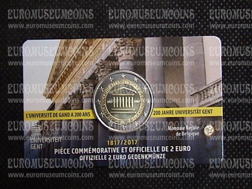 Belgio 2017 Università di Gand 2 Euro commemorativo in coincard FRANCESE