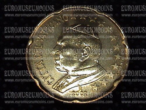 2002 Vaticano 20 cent Papa Giovanni Paolo II da set ufficiale
