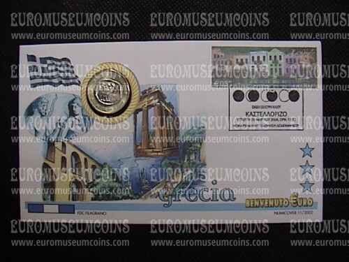 Grecia moneta da 1 euro in coin cover