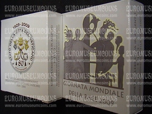2009 Vaticano Dittico 5 + 10 Euro Proof Giornata Mondiale della Pace in argento con cofanetto  
