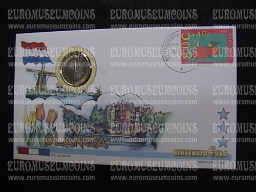 Olanda moneta da 1 euro in coin cover tipo 1