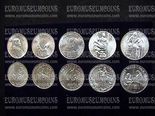 1982 - 1991 Vaticano lotto 10 monete da 1000 Lire argento