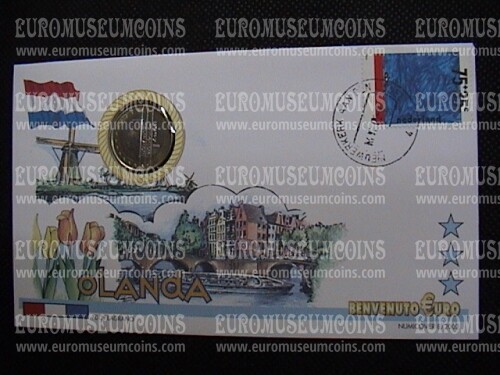 Olanda moneta da 1 euro in coin cover tipo 2