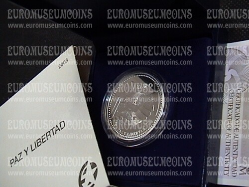 2005 Spagna 10 Euro in argento Proof Paz y Libertad