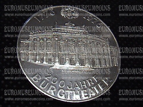1976 Austria 100 scellini Burgtheater proof
