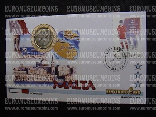 Malta moneta da 1 euro in coin cover