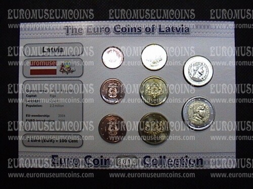 2014 Lettonia serie 8 monete Euro Coin Collection
