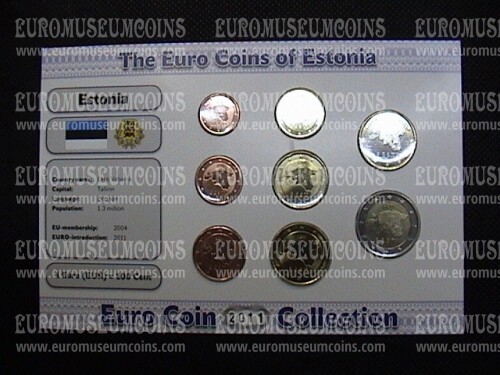 2011 Estonia serie 8 monete Euro Coin Collection