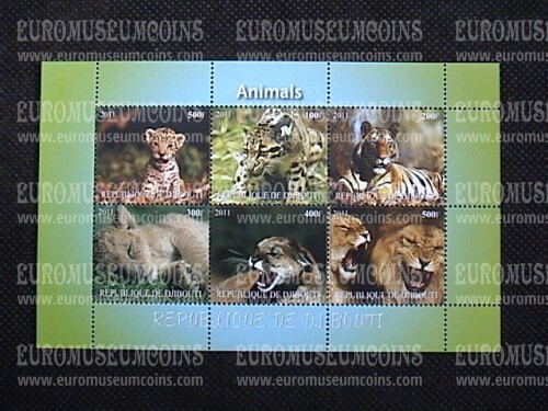 2011 ANIMALI Felini foglietto BF DJIBOUTI  