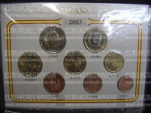 2003 Spagna serie 8 monete euro in blister Eurocollection 