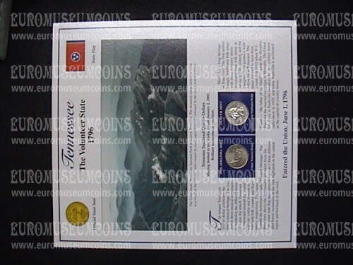 2002 Stati Uniti Tennessee 2 quarti di dollaro Stati con francobolli