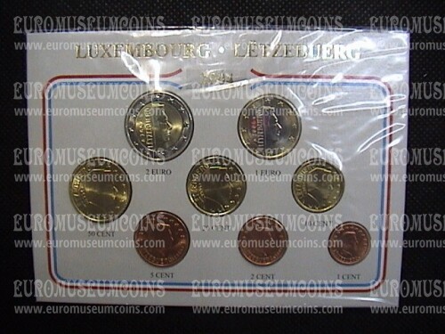 2004 Lussemburgo serie completa 8 monete euro in blister Eurocollection 