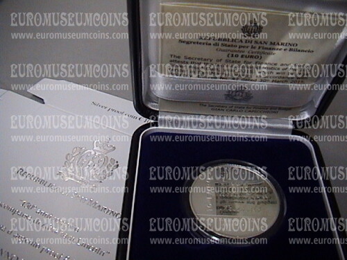 2015 San Marino 10 Euro PROOF  Abraham Lincoln in argento con cofanetto  