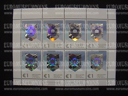 2015 marca da bollo da 1 euro minifoglio San Marino