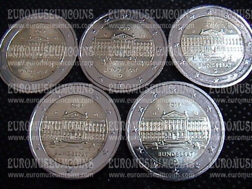 Germania 2019 Bundesrat 5 zecche 2 Euro commemorativi ADFGJ