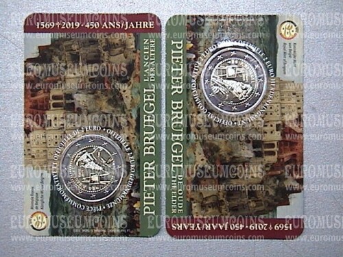 Belgio 2019 Pieter Bruegel 2 Euro commemorativo in coincard Francese + Olandese