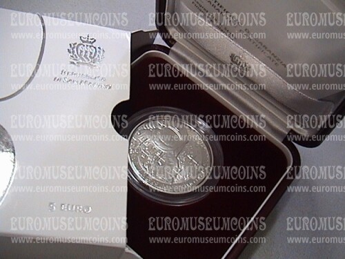 2019 San Marino 5 Euro PROOF Sbarco sulla Luna in argento con cofanetto  
