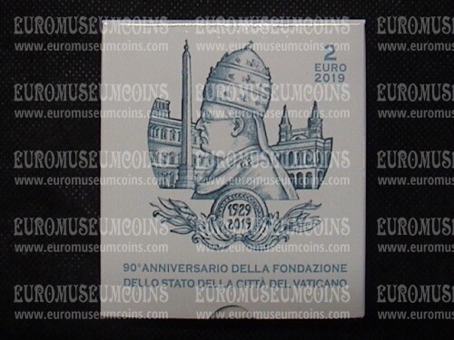 Vaticano 2019 Anniversario Stato Vaticano 2 euro commemorativo PROOF in cofanetto ufficiale